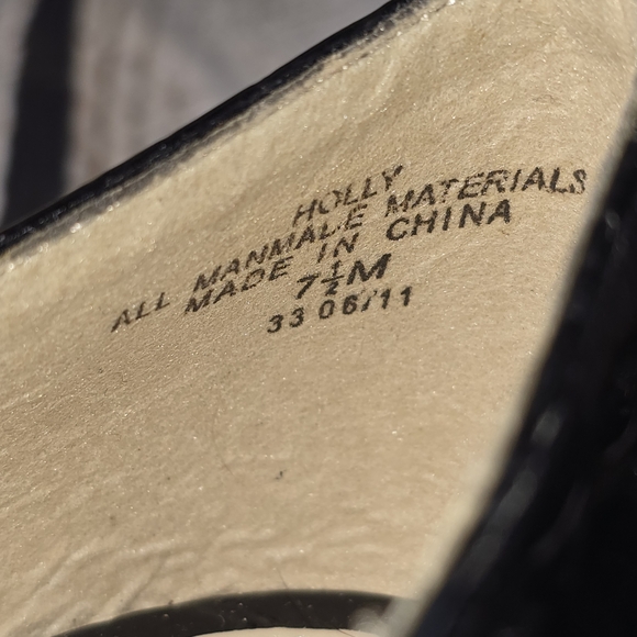 CABRIZI HOLLY CROC EMBOSSED GLOSSY BLACK HEELS PUMPS WOMENS 7.5 EUC - Picture 12 of 13